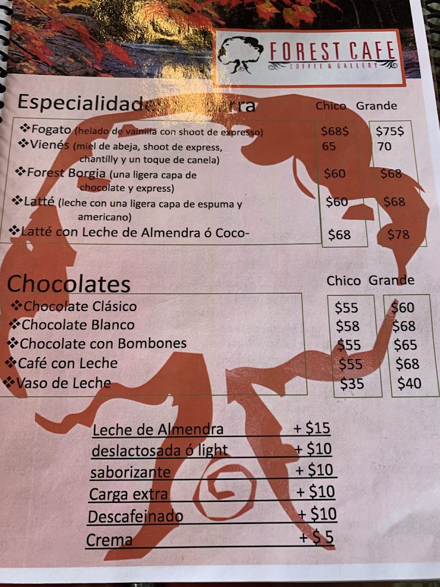 Forest Cafe Menu - Image 1